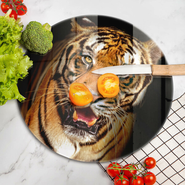 Chopping board glass Wild animal tiger