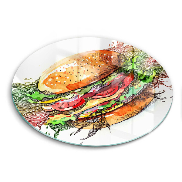 Glass worktop saver Drawing hamburger