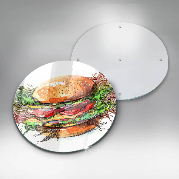 Glass worktop saver Drawing hamburger