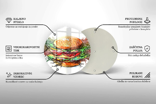 Glass worktop saver Drawing hamburger