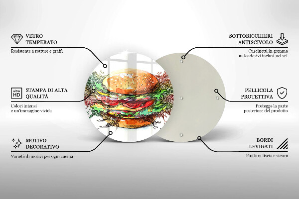 Glass worktop saver Drawing hamburger