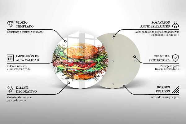 Glass worktop saver Drawing hamburger