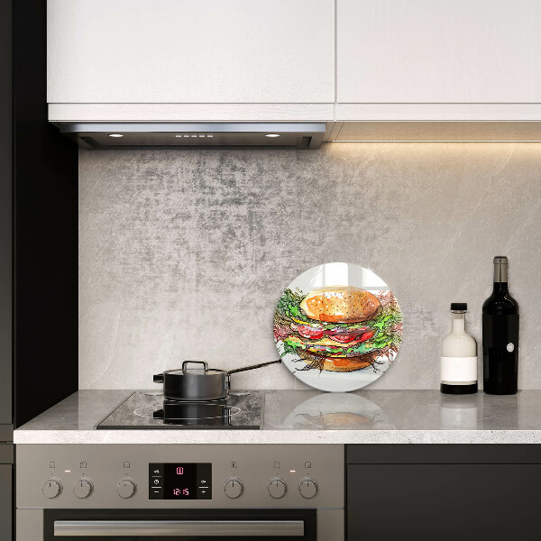 Glass worktop saver Drawing hamburger