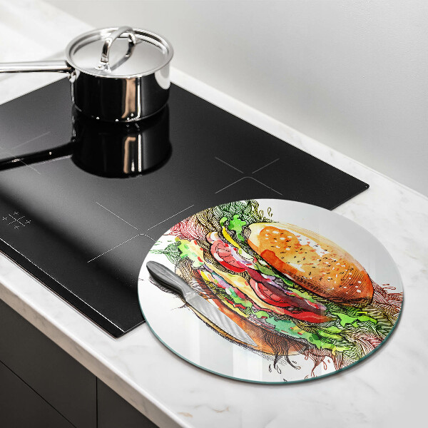Glass worktop saver Drawing hamburger