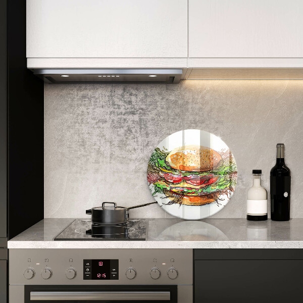 Glass worktop saver Drawing hamburger