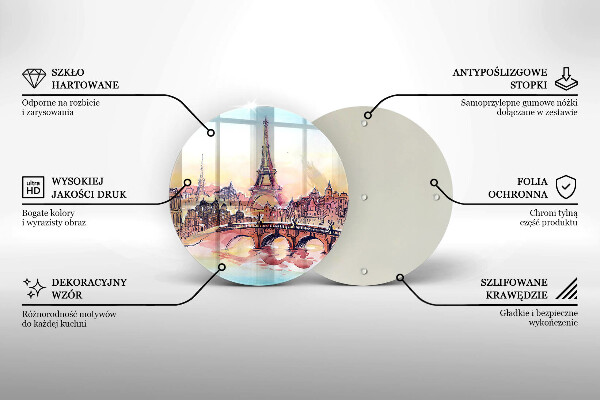 Glass worktop saver Paris landscape Eiffel Tower