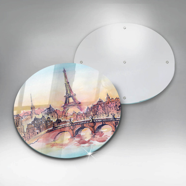 Glass worktop saver Paris landscape Eiffel Tower