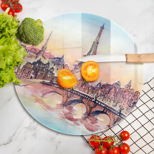 Glass worktop saver Paris landscape Eiffel Tower