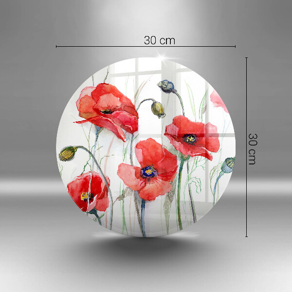 Glass worktop saver Red flowers