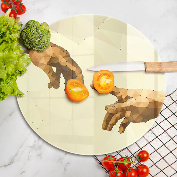 Chopping board Creation of Adam hands