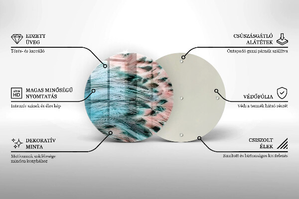 Chopping board Boho bird feathers