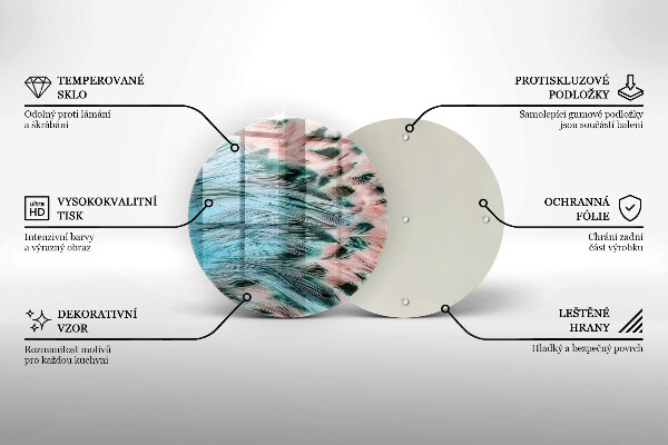 Chopping board Boho bird feathers