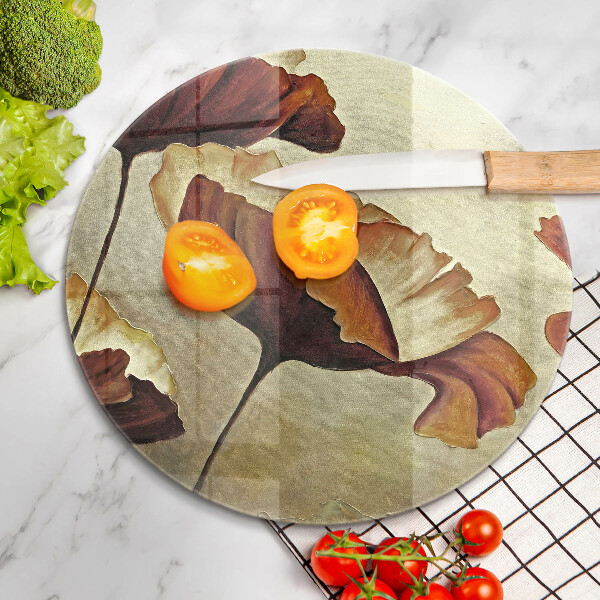 Chopping board glass Painted boho flowers