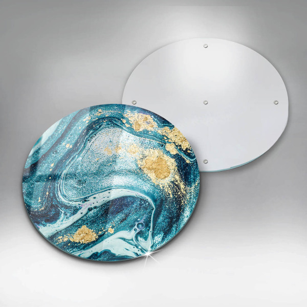 Cutting board Blue abstraction gold