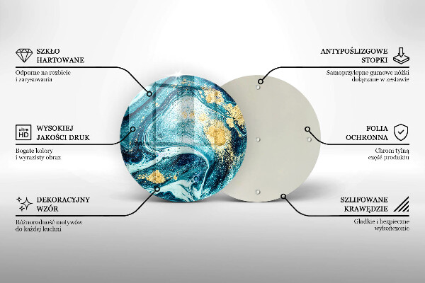 Cutting board Blue abstraction gold