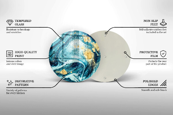 Cutting board Blue abstraction gold