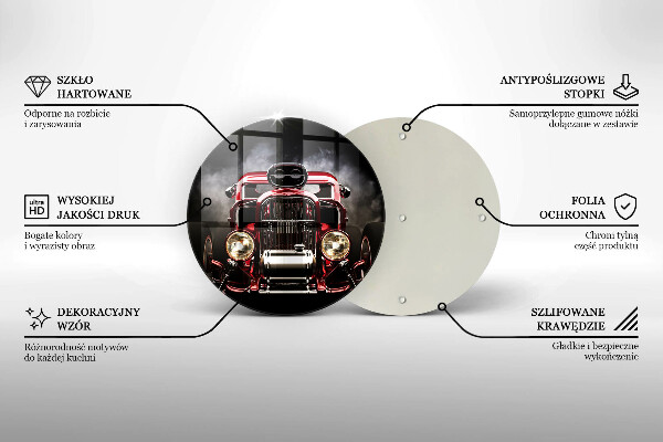 Glass worktop protector Old car