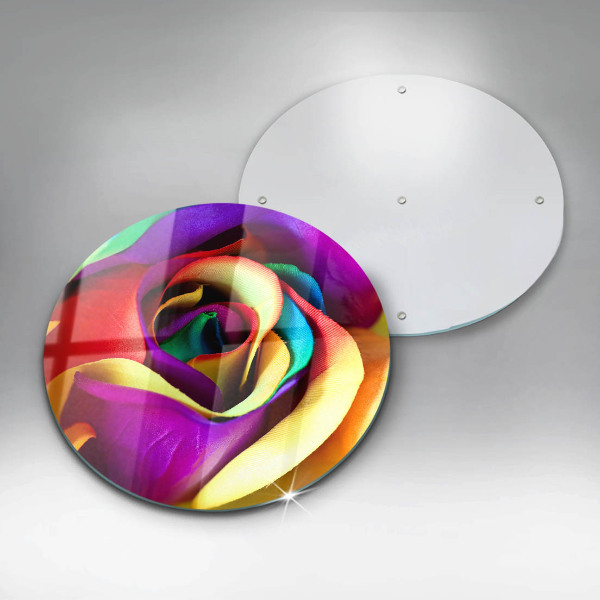 Glass worktop protector Colorful rose petals