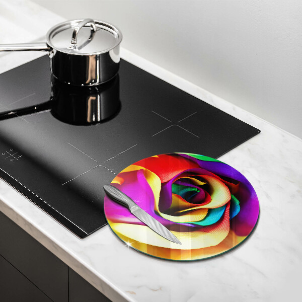 Glass worktop protector Colorful rose petals