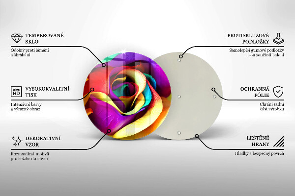 Glass worktop protector Colorful rose petals