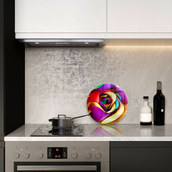 Glass worktop protector Colorful rose petals