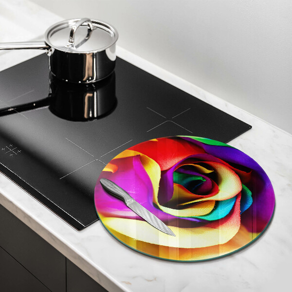 Glass worktop protector Colorful rose petals