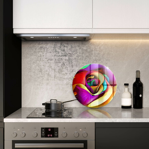 Glass worktop protector Colorful rose petals