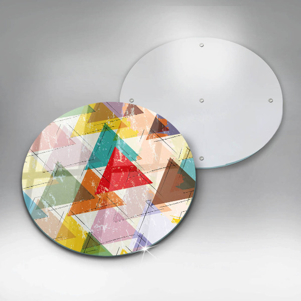 Chopping board glass Painted triangles