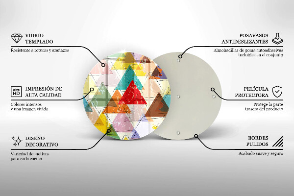 Chopping board glass Painted triangles