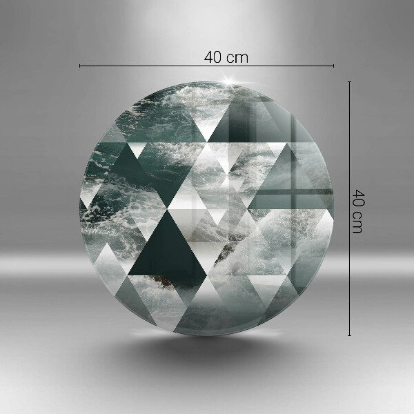 Chopping board glass Triangles and water