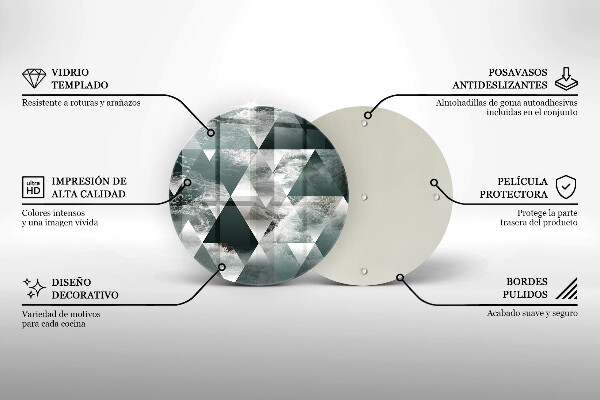 Chopping board glass Triangles and water