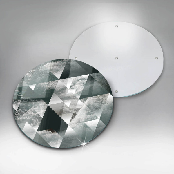 Chopping board glass Triangles and water