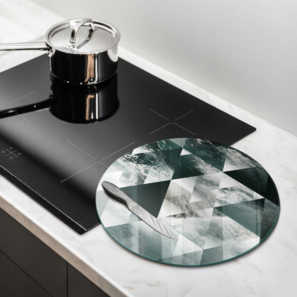 Chopping board glass Triangles and water