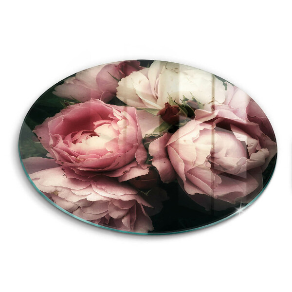 Chopping board glass Peony flowers