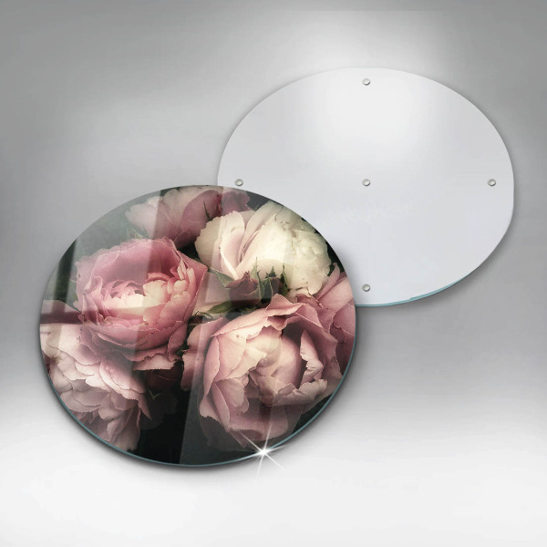 Chopping board glass Peony flowers