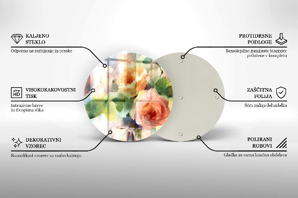 Kitchen worktop protector Painted flowers