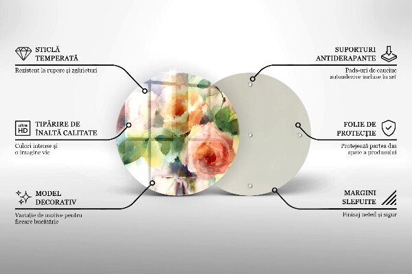 Kitchen worktop protector Painted flowers