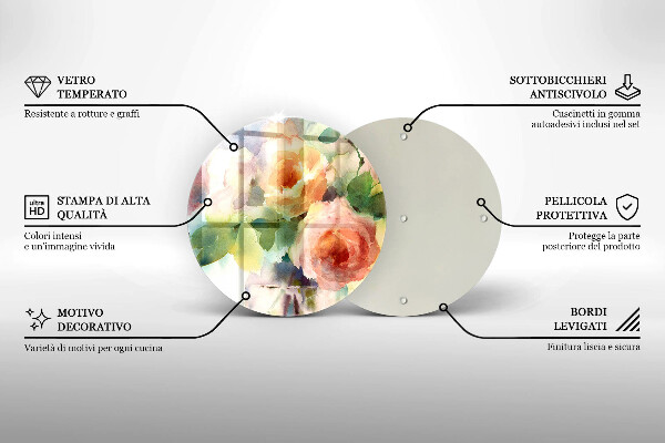 Kitchen worktop protector Painted flowers