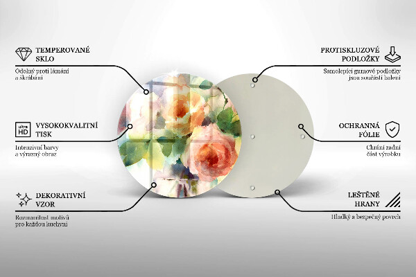 Kitchen worktop protector Painted flowers