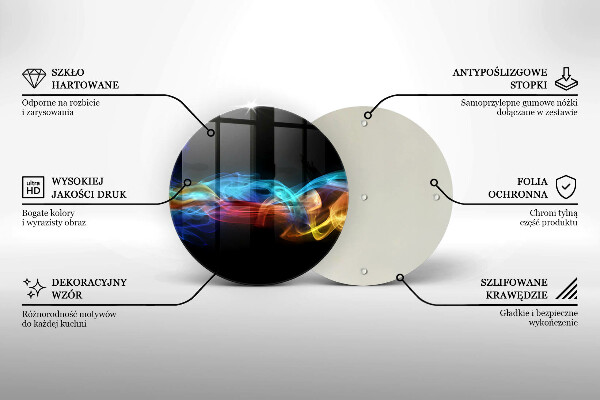 Glass worktop saver Colorful smoke