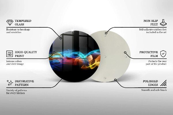 Glass worktop saver Colorful smoke