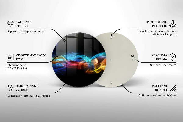 Glass worktop saver Colorful smoke