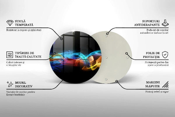 Glass worktop saver Colorful smoke