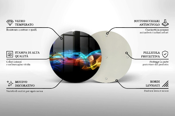 Glass worktop saver Colorful smoke