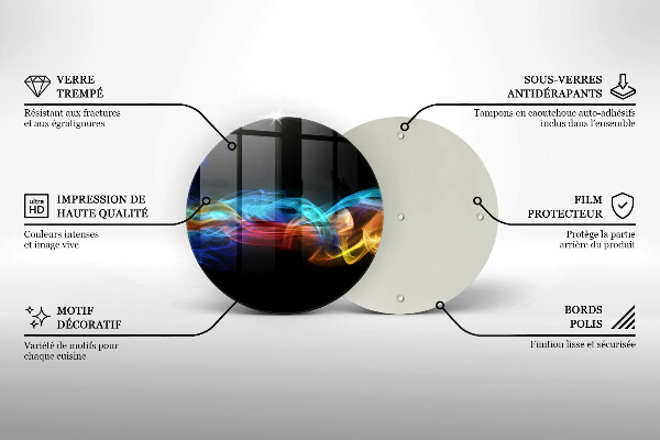 Glass worktop saver Colorful smoke