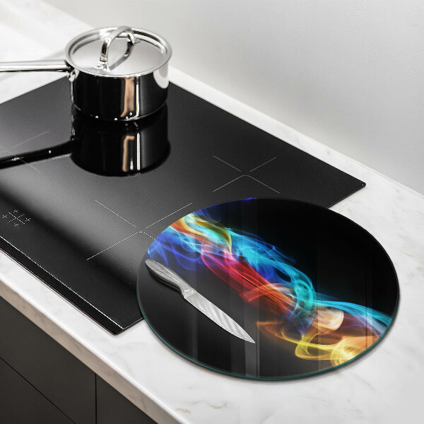 Glass worktop saver Colorful smoke