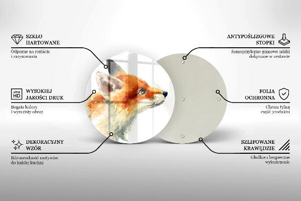 Kitchen worktop protector Painted fox