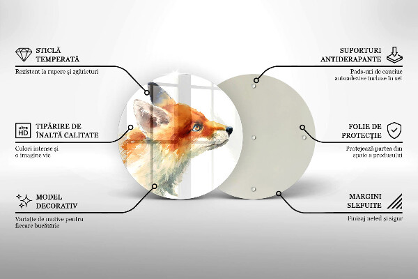 Kitchen worktop protector Painted fox