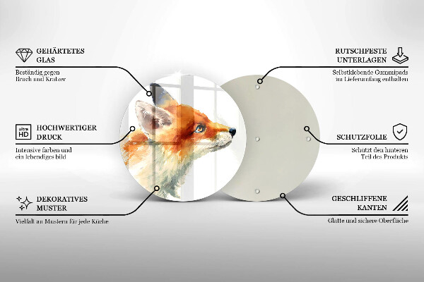 Kitchen worktop protector Painted fox