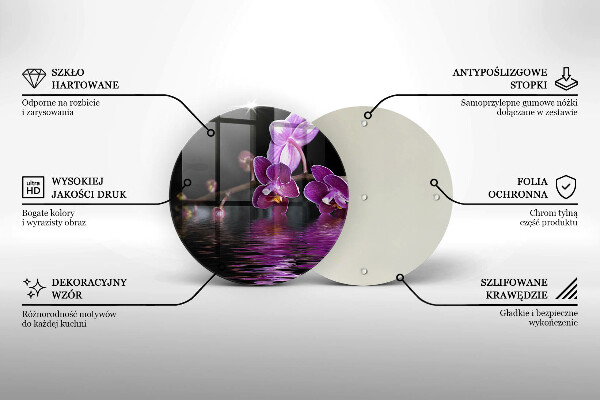 Glass worktop saver Orchid Water Zen